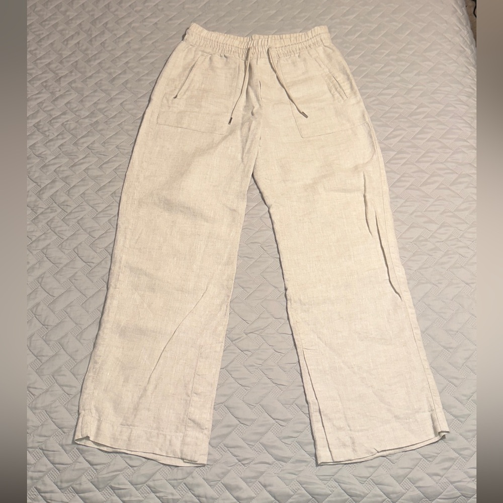 Athleta Natural (cream) Wide Leg Linen Pants